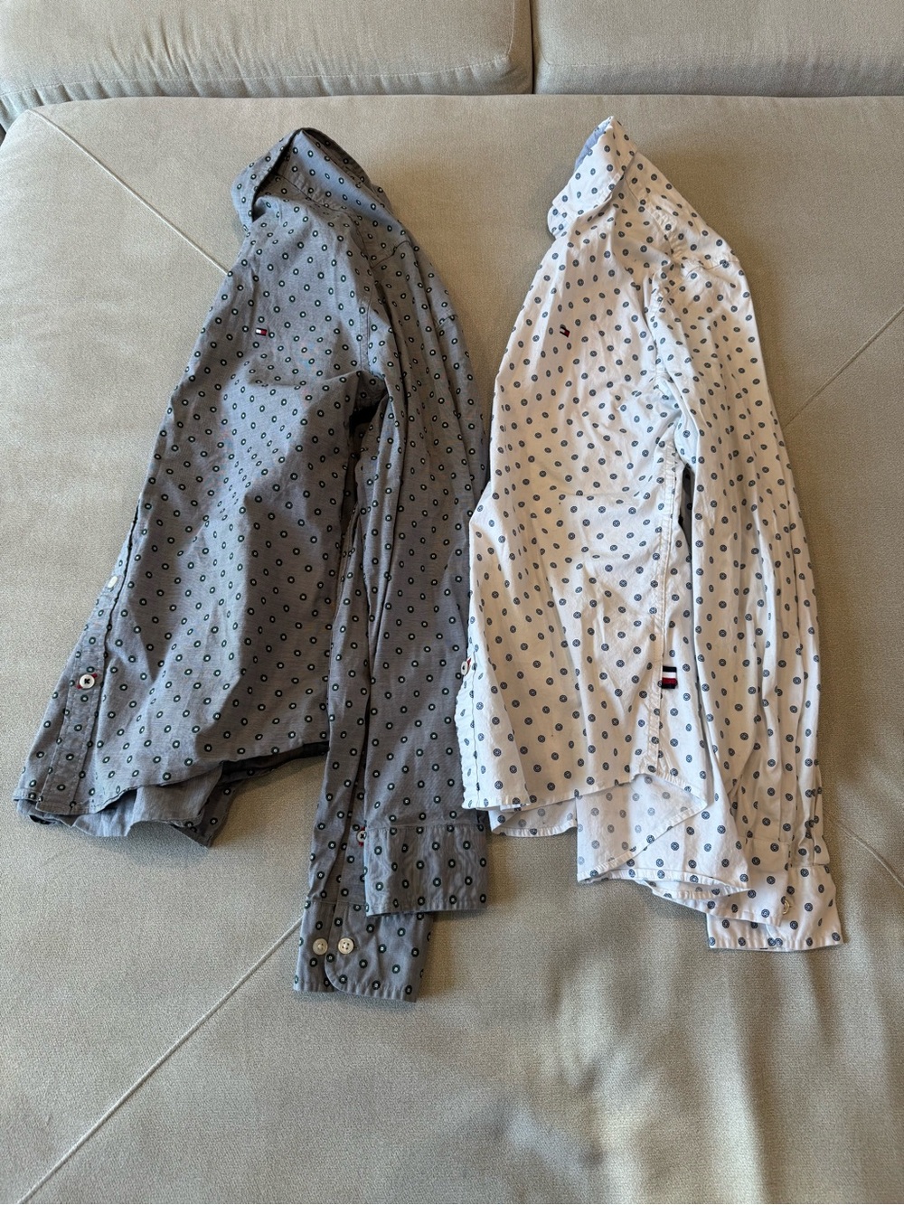 Tommy Hilfiger Men's Dot-Print Gray & White Casual shirts